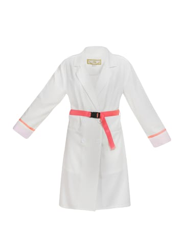 myMo Damen Mantel in Weiss Neon Pink