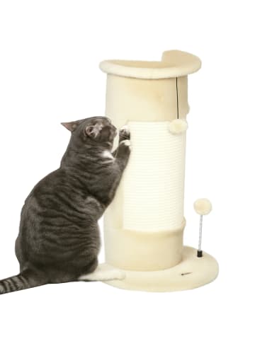 Pawhut Kratzstamm Cremeweiß 34L x 25,5B x 58H cm