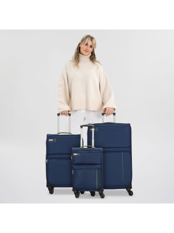 D&N Travel Line 6704 4 Rollen Kofferset 3-teilig blau
