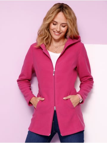 Sieh an! Long-Fleecejacke in fuchsia