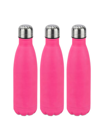 relaxdays 3x Trinkflasche in Pink - 500 ml