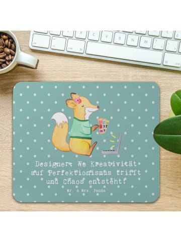 Mr. & Mrs. Panda Mauspad Designer Magie mit Spruch in Meeresbrise