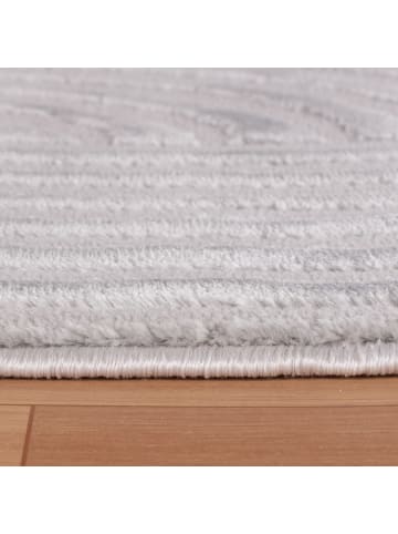 KADIMA DESIGN Teppich Kurzflor 3D-Struktur Polypropylen Wohnzimmer in Silber
