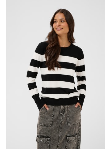 Kaffe Strickpullover KAlizza Regular fit in Black/Chalk Bold Stripe