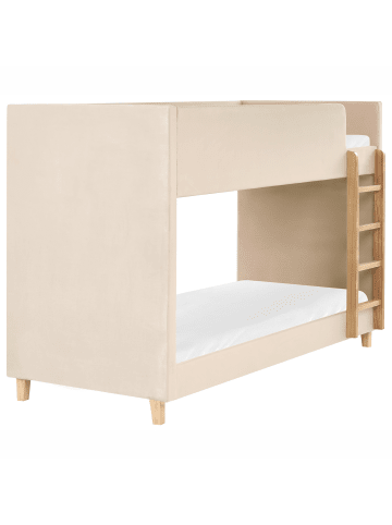 Beliani Hochbett CHOCQUES in Beige/Braun - (W) 97 x (H) 143 x (L) 214 cm
