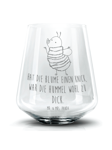 Mr. & Mrs. Panda Cocktail Glas Hummel flauschig mit Spruch in Transparent