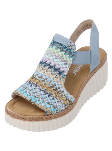 rieker Plateau-Sandaletten in blau-multi/aqua