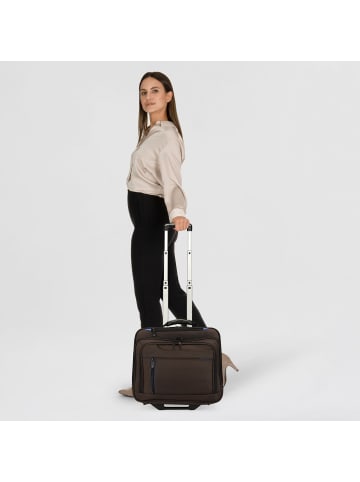 Dermata 2 Rollen Businesstrolley 38 cm Laptopfach braun
