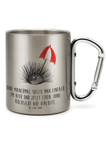 Mr. & Mrs. Panda Becher Seeigel mit Spruch in Silber