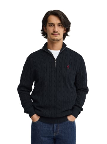 Polo Club Pullover RIGBY GO CABLE ZIPPER COTTON in Navy Blau