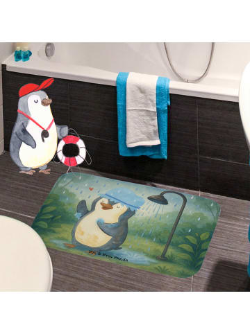 Mr. & Mrs. Panda Badezimmer Matte Pinguin Duschen Design ohne Sp... in Weiß