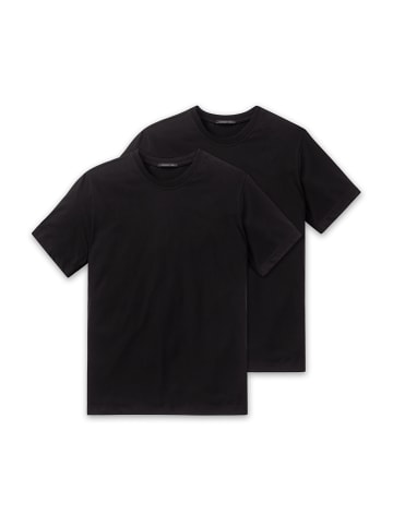 Schiesser American T-Shirt 2er-Pack Essentials in Schwarz