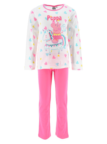 Peppa Pig Kinder Schlafanzug Langarmshirt + Schlafhose in Pink