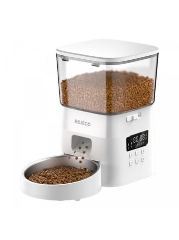 COFI 1453 Intelligenter 2-Liter-Futterspender Haustiere Knopffunktion in Weiß