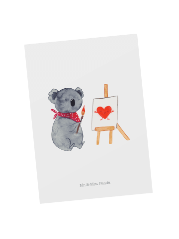 Mr. & Mrs. Panda Grußkarte Koala Künstler ohne Spruch in Weiß