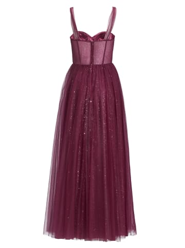 HEY KYLA Abendkleid in aubergine silber - 0003