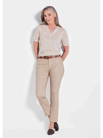 GOLDNER Knöchellange Jeans CARLA in Braun in beige / gemustert