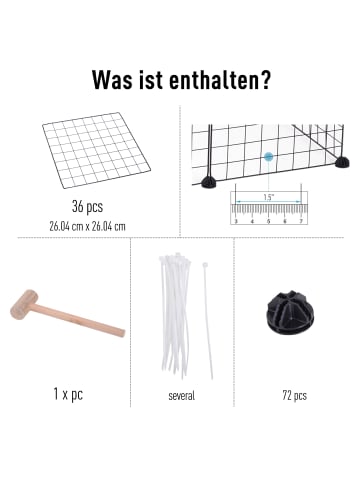 Pawhut Kleintiergehege Schwarz L146 x B73 x H73 cm