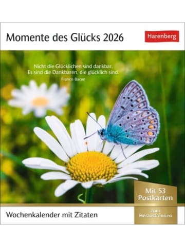 Harenberg Kalender - Momente des Glücks Postkartenkalender 2026 - Wochenkalender mit