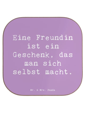 Mr. & Mrs. Panda Glasuntersetzer Spruch Geschenk Freundin mit Sp... in Lavendeltraum