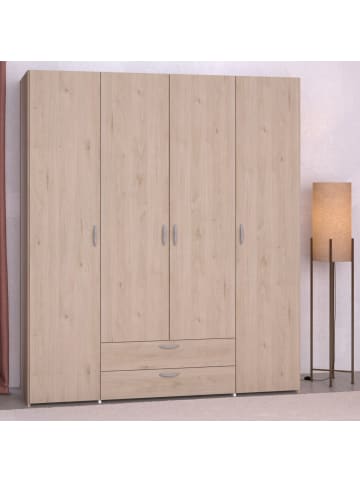 Parisot Kleiderschrank Eiche 160 cm 4-türig, Drehtürenschrank
