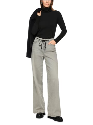 MARC CAIN COLLECTIONS Longsleeve mit gestricktem Kragen in Black