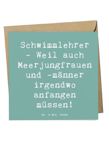 Mr. & Mrs. Panda Einladungskarte Spruch Schwimmlehrer Anfang mit... in Meeresbrise