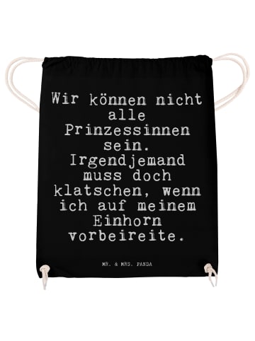 Mr. & Mrs. Panda Rucksackbeutel Wir können nicht alle... mit Spruch in Schwarz