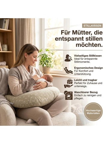 Kinderhaus Blaubär Yinnie Stillkissen TOP in Blättertanz Taupe