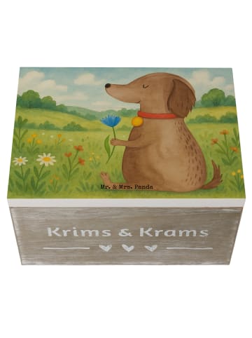 Mr. & Mrs. Panda Schatzkiste Hund Blume Design ohne Spruch in Weiß