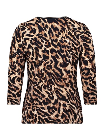 Betty Barclay Basic Shirt mit Rippbündchen in Schwarz/Beige
