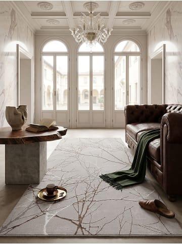 KADIMA DESIGN Teppichläufer Abstrakt pflegeleicht Wohnzimmer Schlafzimmer Flur in Grau