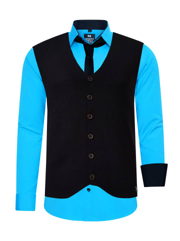 Rusty Neal Hemd mit Weste und Krawatte 3er Set in Türkis