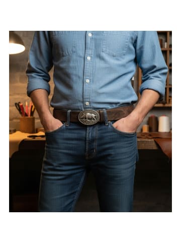 FRONHOFER Trachtengürtel Wildsau in Schwarz