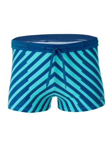 BECO the world of aquasports Square Leg Badeshorts BEaktive Swimwear Trunks in hellblau-dunkelblau