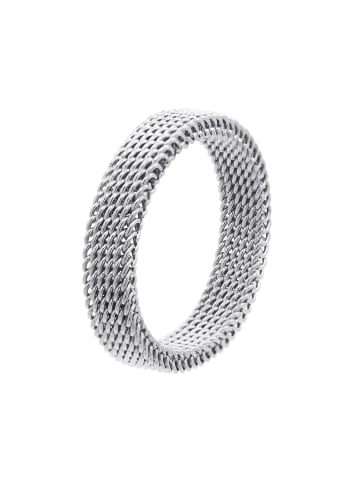 Steel_Art elastischer Mesh-Ring Sarah silberfarben in Silberfarben Poliert