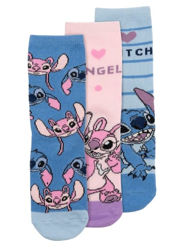 Lilo & Stitch 3er Disney Lilo & Stitch Socken Söckchen Strümpfe in Mehrfarbig