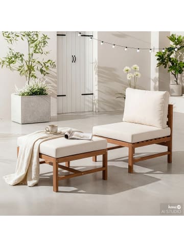 home24 Loungeset Bayton 2-teilig Kombi B in Beige / Braun