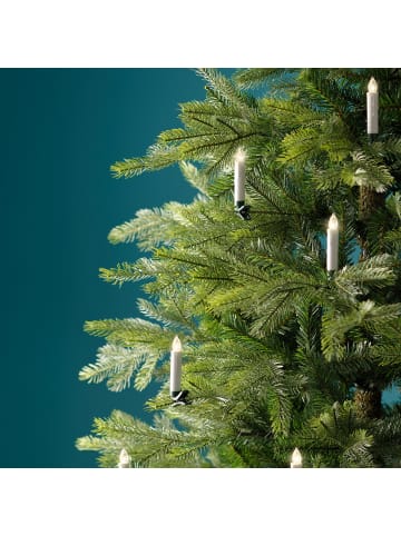 LUMINEO LED Kerzen Weiß 10 Stück, mit Fernbedienung in warm weiß