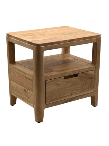FineBuy Nachttisch in Braun / Akazie / 45x35x46