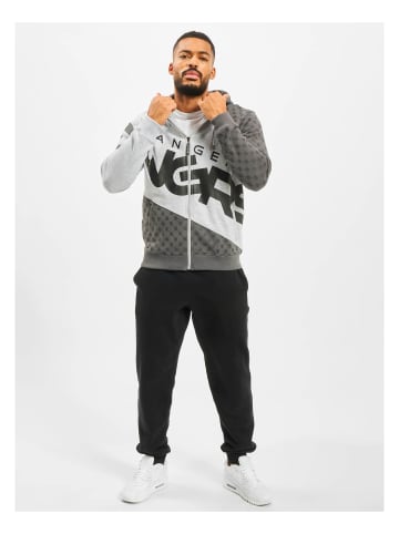 DNGRS Dangerous Zip-Kapuzenpullover in grey melange/black