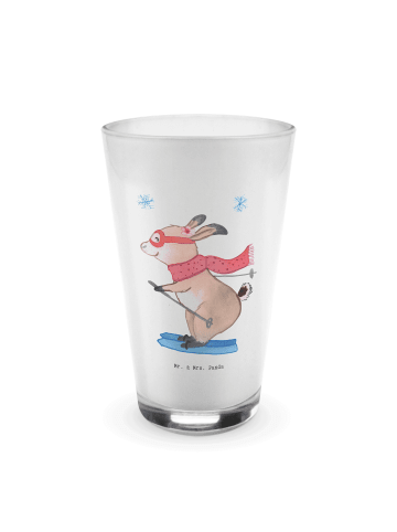 Mr. & Mrs. Panda Blümchentailglas Hase Skifahren ohne Spruch in Transparent