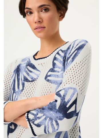 Olsen Strickpullover Henny in weiß blau - 0001