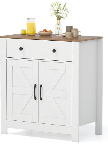 COSTWAY Sideboard Küchenschrank mit Schublade in Weiß