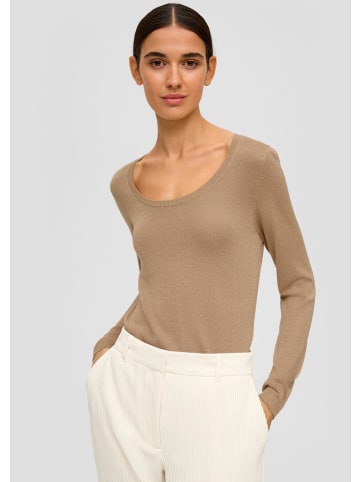 s.Oliver BLACK LABEL Strickpullover langarm in Braun