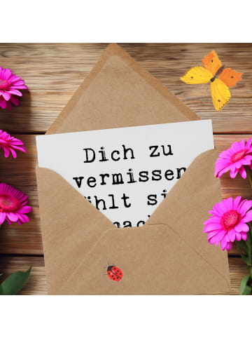 Mr. & Mrs. Panda Einladungskarte Spruch Heimweh Sehnsucht mit Sp... in Weiß