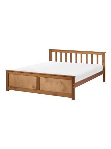 Beliani Doppelbett OLENDON in Braun - (W) 129 x (H) 82 x (L) 206 cm