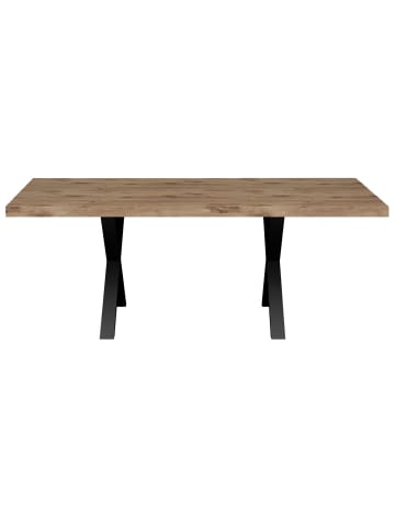 58 aufm Kessel ESSTISCH Elgin 4 210x80x100 Metall+Holzwerkstoff Schwarz/Viking Oak