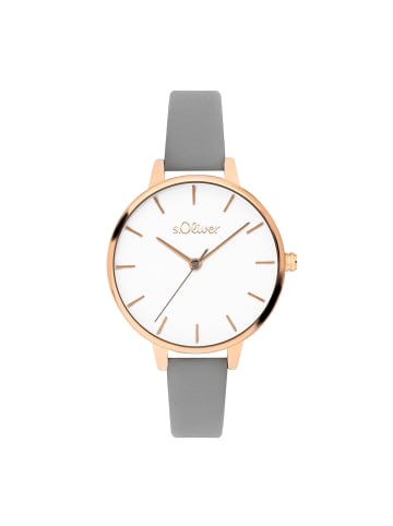 s.Oliver Armbanduhr klassisch und zeitlos in grau