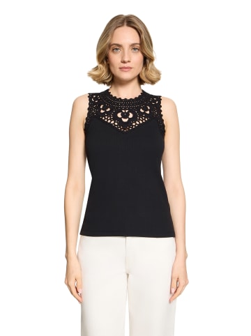 BETTY & CO Patchwork-Shirt ohne Arm in Schwarz